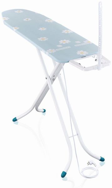 Leifheit Bügelbrett Bügeltisch Classic M Compact Plus, Bügelfläche 38.0x120.0 cm, Höhenverstellbar, Bügelfläche 120x38 cm, feste Bügeleisenablage