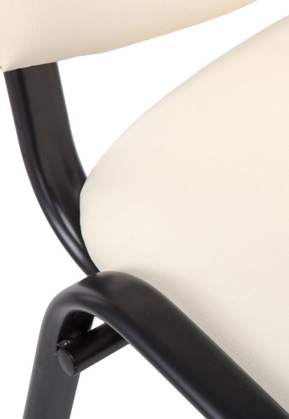 CLP Stuhl Ken Kunstleder stapelbar und mit modernem Design,creme Bild 3