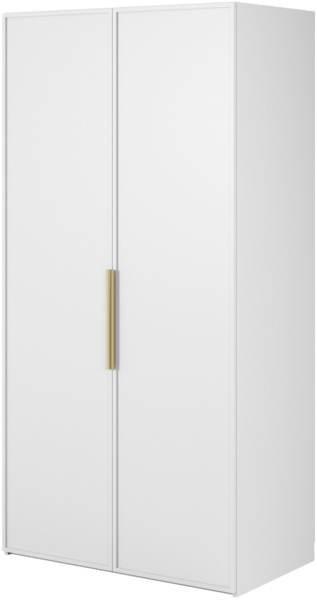 Selsey 'Frame' Kleiderschrank 2-türig mit Kleiderstange und Regalen, weiß 200 x 100 x 57 cm