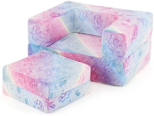 COSTWAY Kindersofa, im Dunkeln leuchtendes Spielsofa, abnehmbarer Bezug