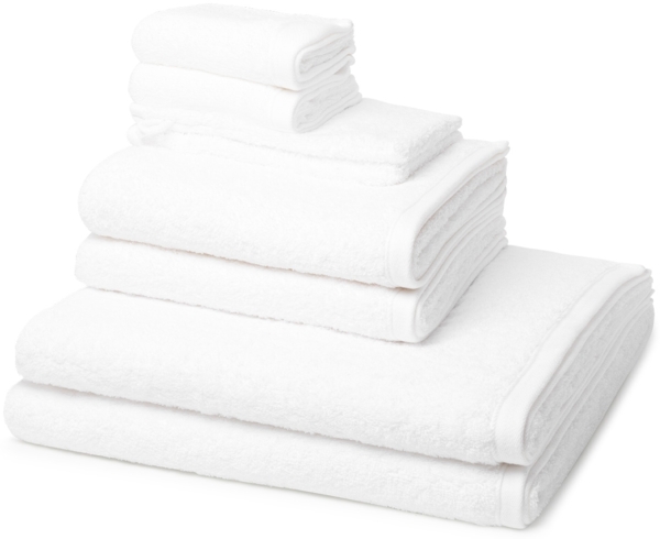 Ross Vita 8 tlg. Frottier-Set - 2 X Handtuch (50 X 100cm), 2 X Duschtuch (70 X 140cm), 2 X Gästetuch (30 X 50cm), 2 X Waschhandschuh (16 X 22cm) - 520 g/m2 - Weiß