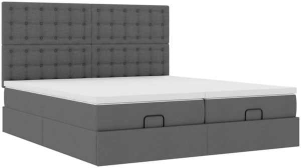 vidaXL Ottoman-Bett mit Matratzen Dunkelgrau 160x200 cm Stoff 3313728 Bild 5