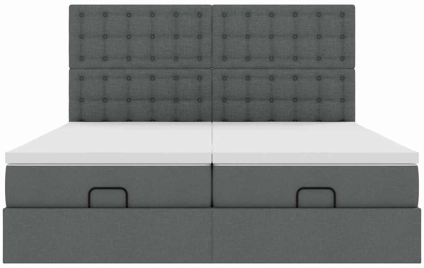 vidaXL Ottoman-Bett mit Matratzen Dunkelgrau 160x200 cm Stoff 3313728 Bild 6