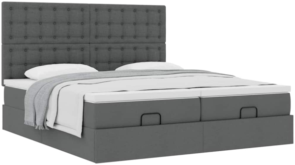 vidaXL Ottoman-Bett mit Matratzen Dunkelgrau 160x200 cm Stoff 3313728 Bild 4