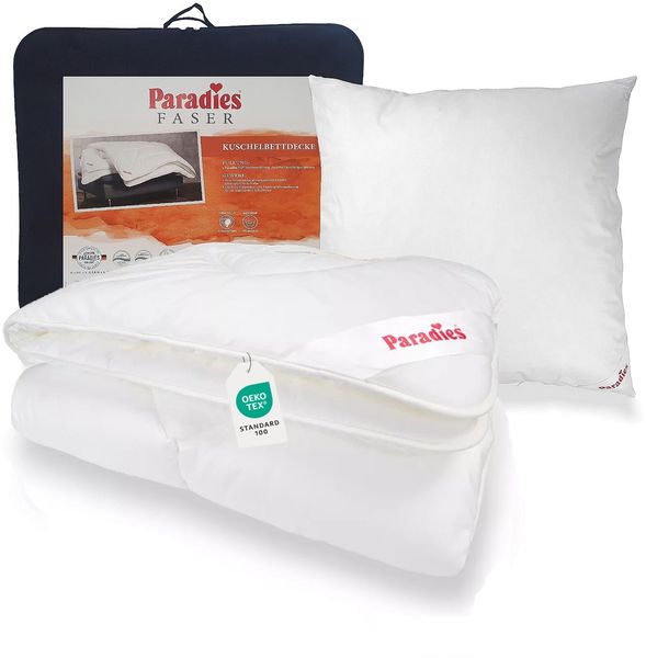 Paradies Ganzjahresdecke Bettenset Halia medium + Kissen Softy 135x200