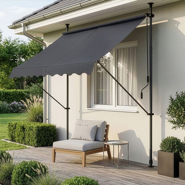 Klemmmarkise Stem 150x120x220-309 cm Grau [pro. tec]