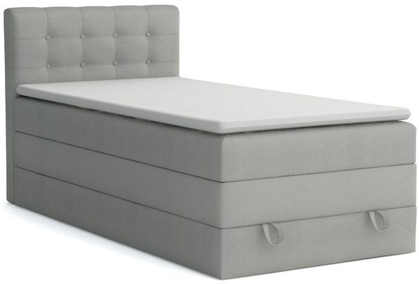 Deine Möbel 24 Boxspringbett JUNG 1 Polsterbett Komplettbett Hotelbett inkl. Topper (für Jugendliche Jugendbett Hellgrau Grau Anthrazit Schwarz Beige, 3-St, Bonellfederkernmatratze H3 Taschenfederkernmatratze H4), 90x200 100x200 120 cm Einzelbett Boxsp...