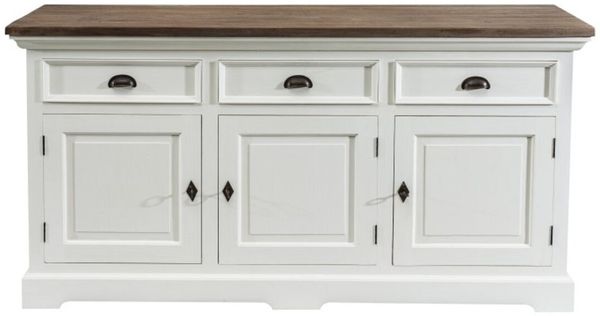 Dekoria Kommode Brighton 180x55x95cm white&natural grey