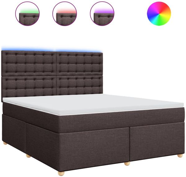 vidaXL Boxspringbett mit Matratze Dunkelbraun 180x200 cm Stoff 3293676 Bild 2