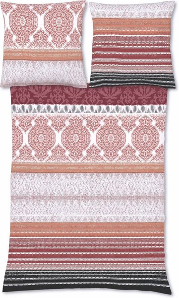 Fleuresse Aspen Biber Bettwäsche 155x220 Ornamente terrra beere 434251-04