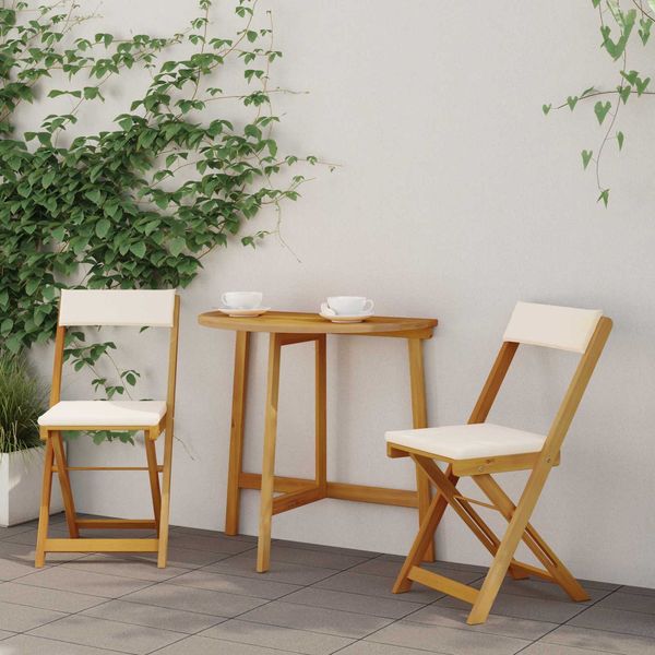 vidaXL Außen Bistro-Stühle 2 pcs Cremeweiß 40 x 53 x 80 cm 42028094