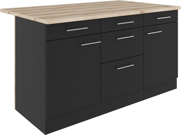OPTIFIT Kücheninsel Optifit, Breite 150 cm, 2 Türen, 3 Schubkästen, 2 Auszüge