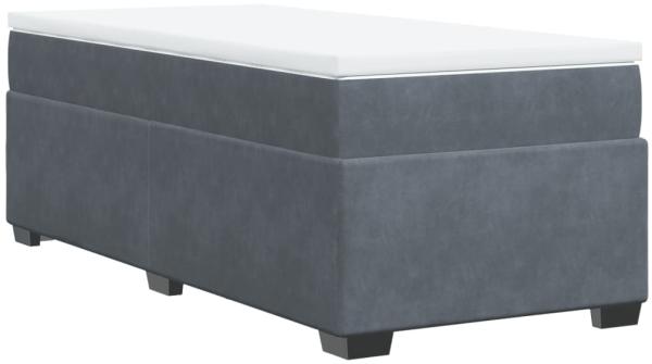 vidaXL Boxspringbett mit Matratze Dunkelgrau 90x200 cm Samt 3285258