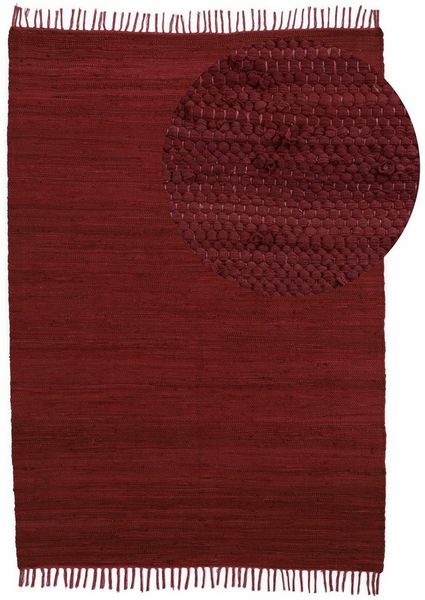 carpetfine Teppich Kelim Chindi uni, rechteckig, Höhe: 5 mm, Wendeteppich, reine Baumwolle, handgewebt, Uni-Farben, mit Fransen