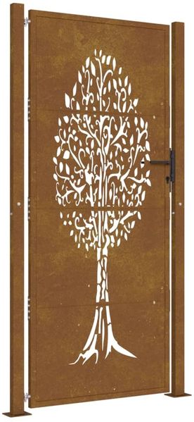 vidaXL Gartentor 100x200 cm Cortenstahl Baumdesign 153165 Bild 2