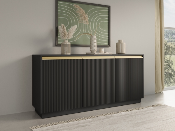 AX LIVING Sideboard Modern Lirio K154 154 cm breit, stilvoll, schwarz Bild 2