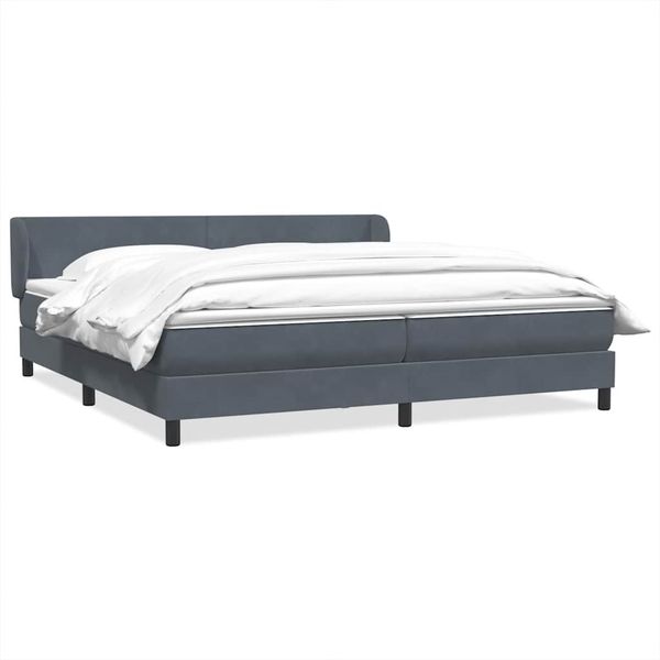 vidaXL Boxspringbett mit Matratzen Dunkelgrau 180x220 cm Samt 3317410