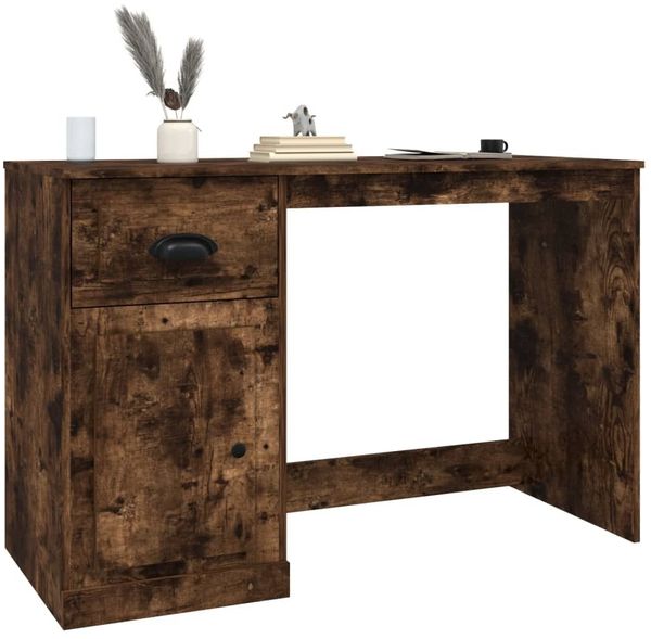 vidaXL Schreibtisch mit Schublade Räuchereiche 115x50x75cm 816477 Bild 4