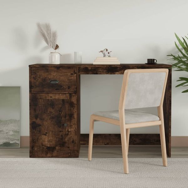 vidaXL Schreibtisch mit Schublade Räuchereiche 115x50x75cm 816477