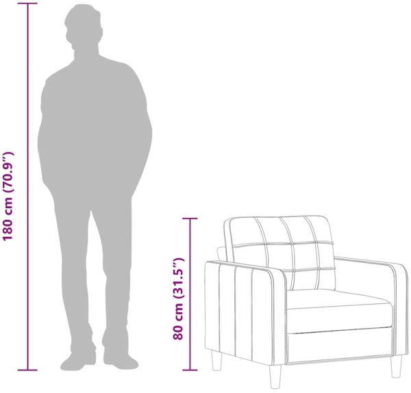 vidaXL Sofasessel Hellgelb 60 cm Stoff 359080 Bild 8