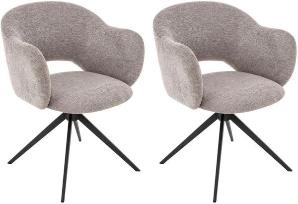 OTTO home Esszimmerstuhl Fynnjard (Set, 2 St), mit schwarzen Metallbeinen, Drehfunktion, Webstoff Bezug