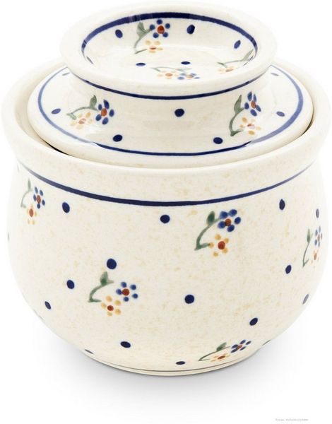 Bunzlauer Keramik Butterdose Bunzlauer Keramik Butterdose mit Wasserkühlung für 175g Butter Dek 111, Keramik