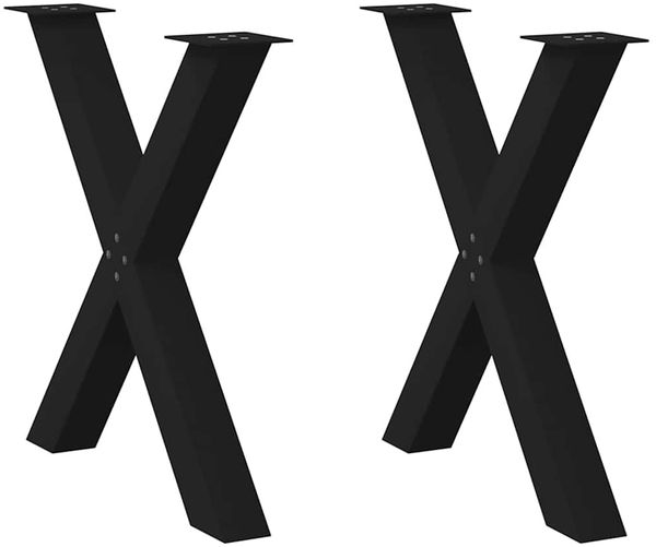 vidaXL Esstischbeine X-Form 2 Stk. Schwarz 70x(72-73) cm Stahl 4012976