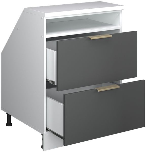 Dachschrägenschrank Rion Anthrazit-Gold 60 x 81.6 cm mit 2 Schubladen, Schrankkorpus 60 cm Tiefe Vicco Bild 4