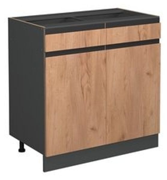 Küchenunterschrank R-Line Goldkraft Eiche 80 cm J-Shape, ohne Arbeitsplatte Vicco Bild 6