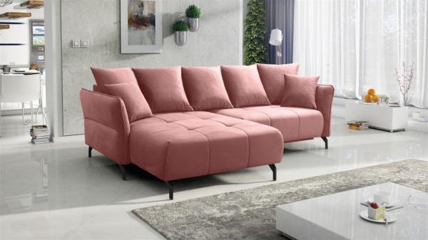 Ecksofa Schlafsofa Sofa SADIE Stoff Element Altrosa Ottomane Links