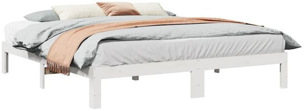 vidaXL Massivholzbett ohne Matratze Weiß 180x200 cm Kiefernholz 859224
