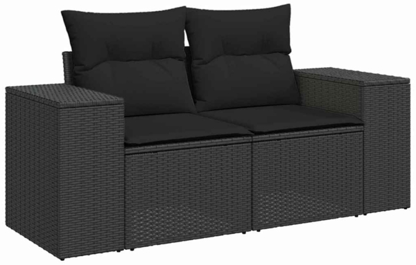 vidaXL Gartensofa-set mit Kissen 11 pcs Schwarz Poly-Rattan 3363934 Bild 5