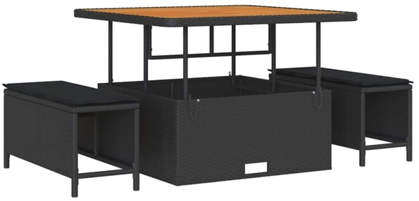vidaXL Gartensofa-set mit Kissen 11 pcs Schwarz Poly-Rattan 3363934 Bild 3