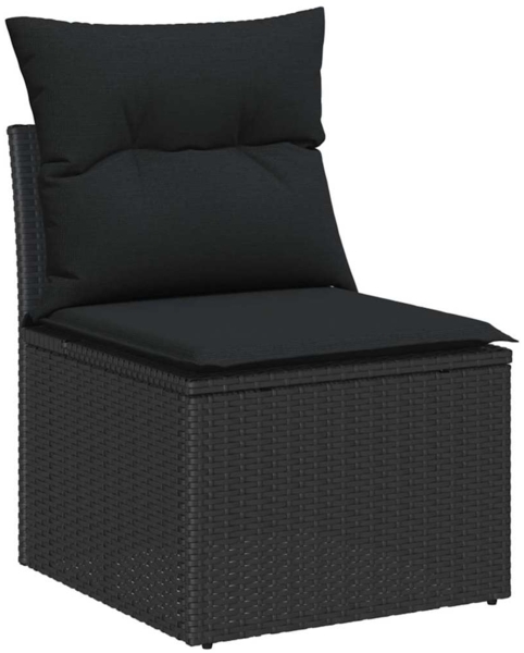 vidaXL Gartensofa-set mit Kissen 11 pcs Schwarz Poly-Rattan 3363934 Bild 4