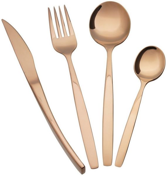 Asphald Besteck-Set Nepal Premium shiny Kupfer Besteck Set 6 Personen (36-tlg), 6 Personen, Edelstahl 18/10, Ausgewogenes Gewicht - liegt perfekt in der Hand