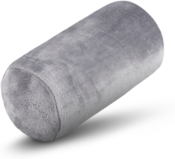 Kuschelig weiche Nackenrolle für unterwegs - kompakt und leicht, perfekt für Flugreisen oder lange Autofahrten Silbergrau Nackenrolle