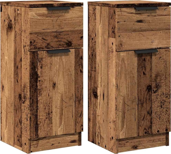 vidaXL Sideboards 2 Stk. Altholz-Optik 30x30x70 cm Holzwerkstoff 856952