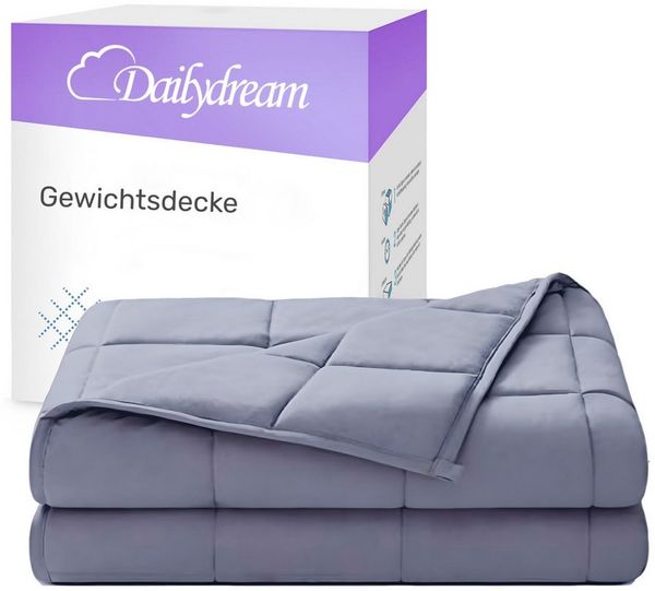 Dailydream Therapie Gewichtsdecke aus Baumwolle, 6Kg für Erwachsene,135x200cm, Grau