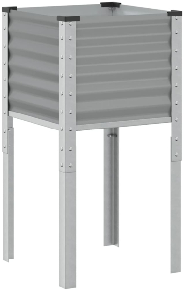 vidaXL Pflanzkübel Grau 45x45x88 cm Stahl 4008964