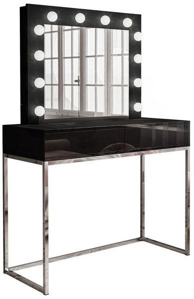 Lookway Schminktisch BLANCO GLAMOUR mit Spiegel und LED-Beleuchtung