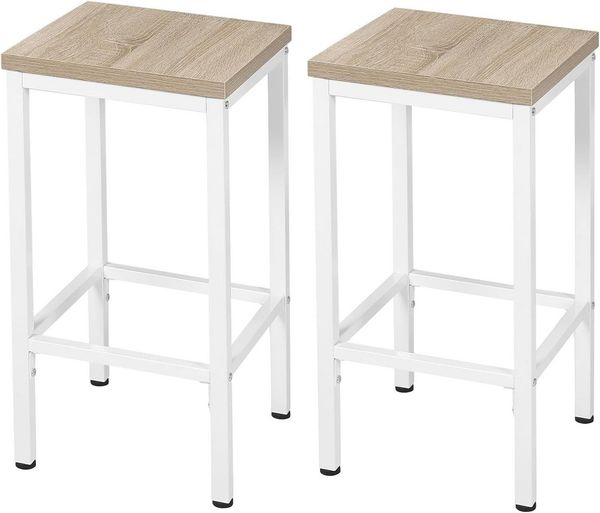 EUGAD Barhocker (Set, 2 St), industriell Barstuhl mit Fußstütze aus Holzwerkstoff