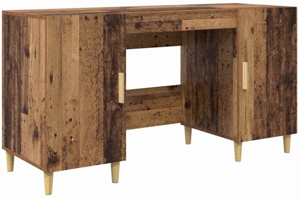 vidaXL Schreibtisch mit Regal Altholz 140 x 50 x 75 cm Holzwerkstoff 886234