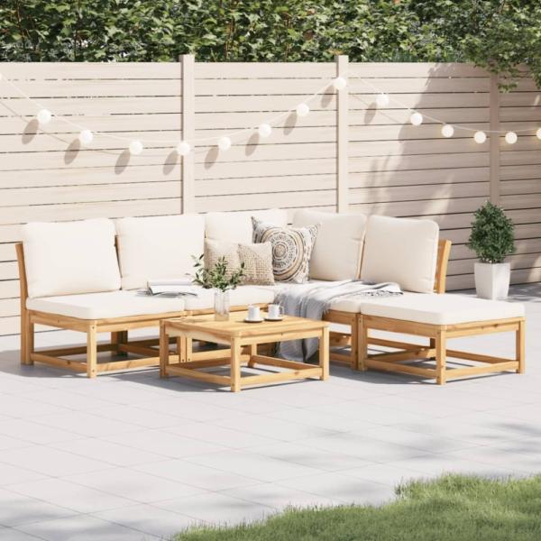 vidaXL 6-tlg. Garten-Lounge-Set mit Kissen Massivholz Akazie 3214301