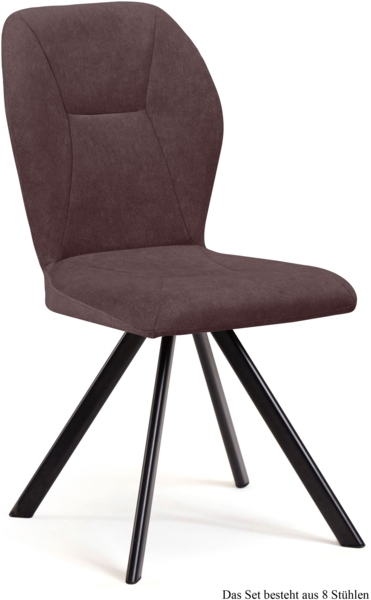 Esszimmerstuhl drehbar (8er-Set) Diana 51 x 92 x 60 Schwarz/Braun