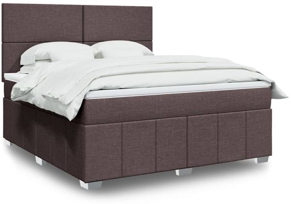 vidaXL Boxspringbett mit Matratze Dunkelbraun 180x200 cm Stoff 3291743