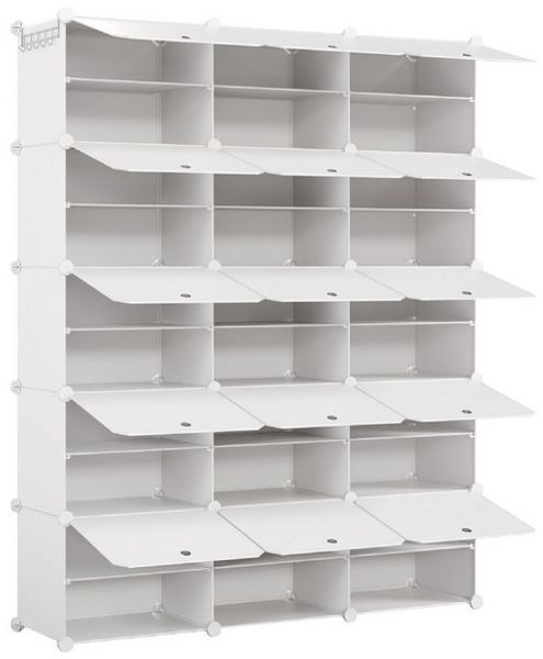 Mondeer Schuhregal Schuhschrank, Kunststoff-Schuhschrank mit Tür, Platzsparend, für 30-60 Paar Schuhe Bild 4