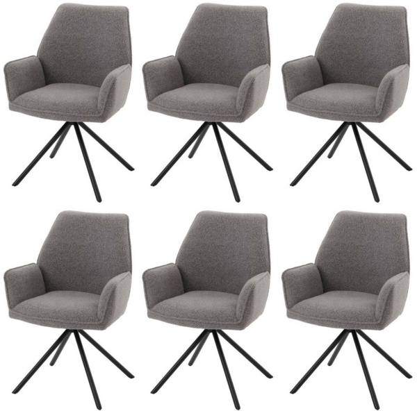 MCW Esszimmerstuhl MCW-G67-B-6 (6er-Set, 6 St), 90° drehbar in beide Richtungen, Auto-Position