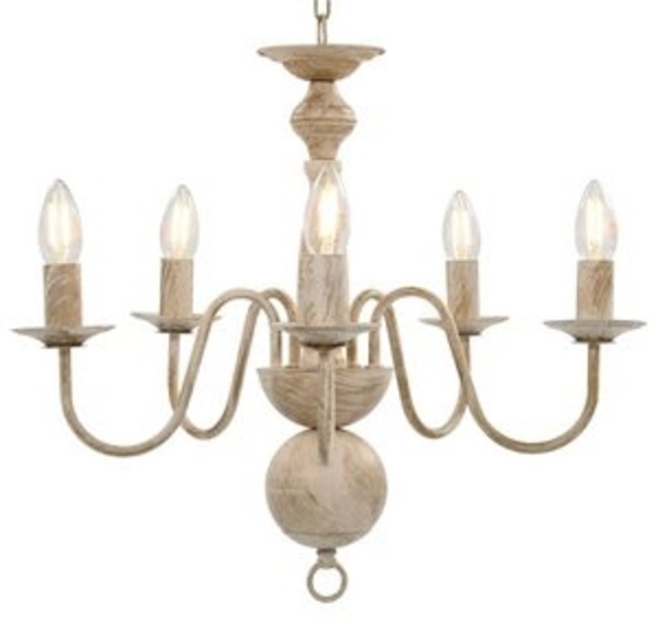 vidaXL Kronleuchter Antik Weiß 5×E14-Glühbirnen 281614 Bild 6