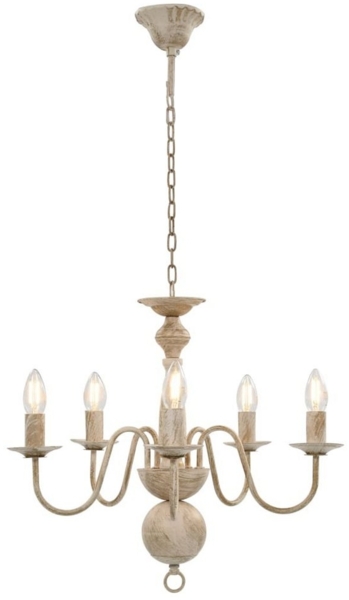 vidaXL Kronleuchter Antik Weiß 5×E14-Glühbirnen 281614 Bild 2