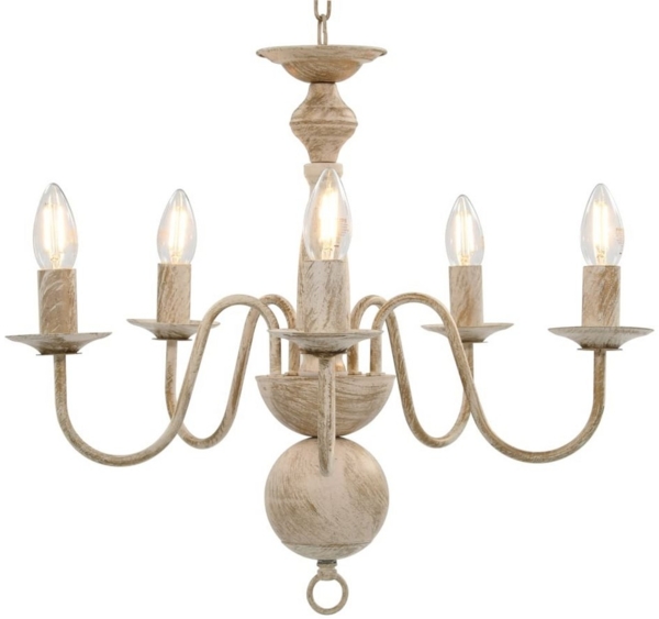 vidaXL Kronleuchter Antik Weiß 5×E14-Glühbirnen 281614 Bild 1